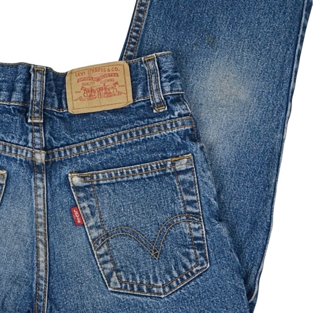 VTG Y2K Levi's 550 Relaxed Fit Jeans‎ Youth 7 Blue Denim Straight Leg